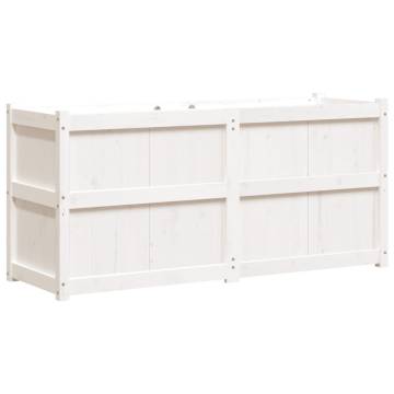 Garden Planter White 150x50x70 cm - Solid Pine Wood