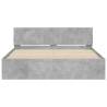 LED King Size Bed Frame with Headboard - Concrete Grey