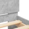 LED King Size Bed Frame with Headboard - Concrete Grey