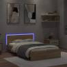 Bed Frame with Headboard & LED Sonoma Oak 140x200 cm