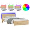 Stylish Bed Frame with LED Headboard - Sonoma Oak 120x200 cm