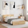 Stylish Bed Frame with LED Headboard - Sonoma Oak 120x200 cm