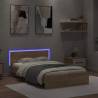 LED Bed Frame with Headboard – Sonoma Oak 120x190 cm Small Double