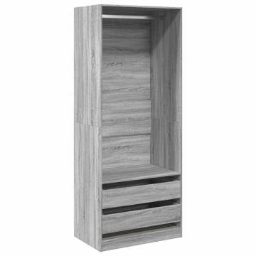 Stylish Grey Sonoma Wardrobe - 80x50x200 cm | Hipo Market