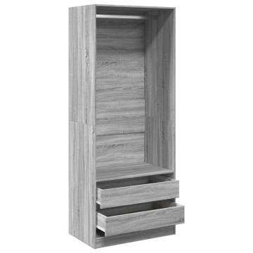 Stylish Grey Sonoma Wardrobe - 80x50x200 cm | Hipo Market