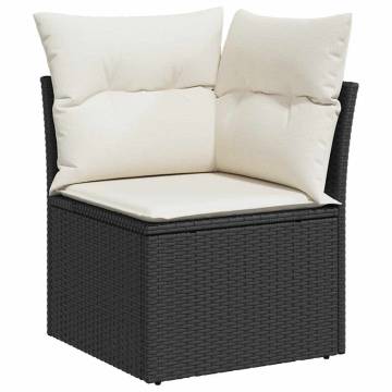 10 Piece Garden Sofa Set - Black Poly Rattan with Cushions