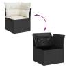 10 Piece Garden Sofa Set - Black Poly Rattan with Cushions