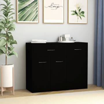 Minimalist Black Sideboard - 88x30x70 cm | HipoMarket