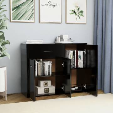 Minimalist Black Sideboard - 88x30x70 cm | HipoMarket