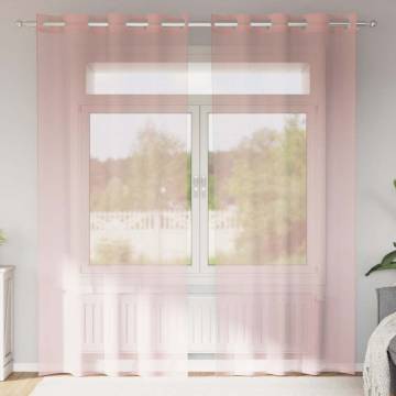 Voile Curtains with Grommets - Pink 140x245 cm (2 pcs)