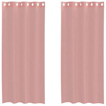 Voile Curtains with Grommets - Pink 140x245 cm (2 pcs)