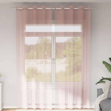 Voile Curtains with Grommets - Pink 140x300 cm (2 pcs)