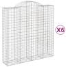 Arched Gabion Baskets - 6 pcs Galvanised Iron for Garden