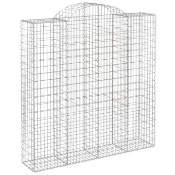 Arched Gabion Baskets - 6 pcs Galvanised Iron for Garden