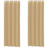 Voile Curtains with Grommets - 2 pcs Sand | HipoMarket