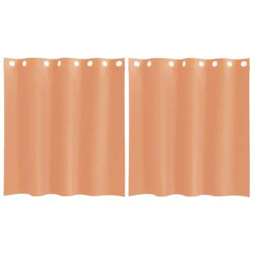 Voile Curtains with Grommets - 2 pcs Terracotta | Hipomarket UK