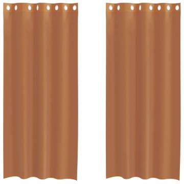 Voile Curtains with Grommets - 2 pcs Terracotta | Hipomarket