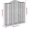 Arched Gabion Baskets - 6 pcs Galvanised Iron for Garden