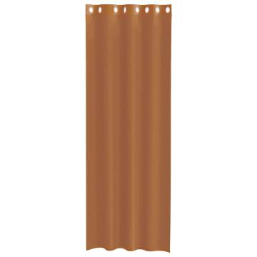 Voile Curtains with Grommets - 2 pcs Terracotta | Hipo Market