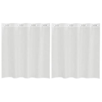 Voile Curtains with Grommets - 2 pcs White | HipoMarket