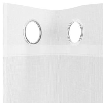 Voile Curtains with Grommets - 2 pcs White | HipoMarket