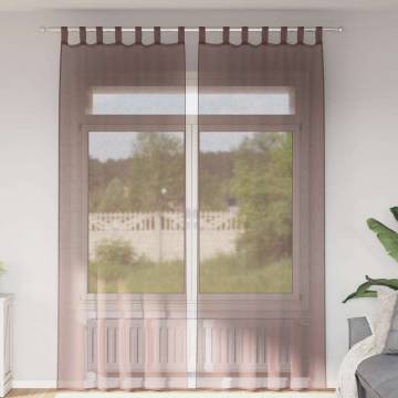 Brown Voile Curtains with Rod Pockets - 2 Pcs | HipoMarket