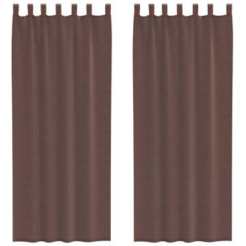 Brown Voile Curtains with Rod Pockets - 2 Pcs | HipoMarket