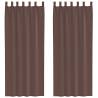 Brown Voile Curtains with Rod Pockets - 2 Pcs | HipoMarket