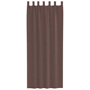 Brown Voile Curtains with Rod Pockets - 2 Pcs | HipoMarket