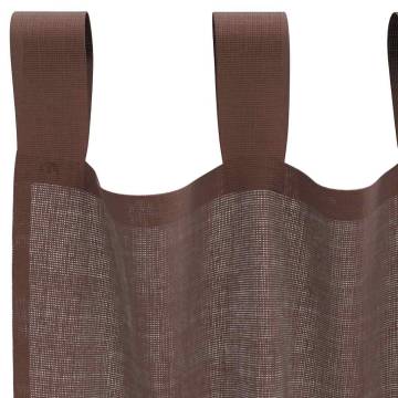 Brown Voile Curtains with Rod Pockets - 2 Pcs | HipoMarket