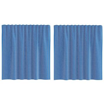 Voile Curtains with Loops - Royal Blue 140x140 cm (2 pcs)