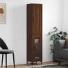 Highboard Brown Oak 34.5x34x180 cm Engineered Wood Colour brown oak Quantity in Package 1 Model 1 glass door 