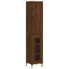 Stylish Highboard in Brown Oak - 34.5x34x180 cm