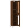 Stylish Highboard in Brown Oak - 34.5x34x180 cm