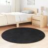 Shaggy High Pile Black Rug 120x120 cm - Elegant & Durable