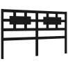 Black Bed Frame with Headboard - Solid Wood 160x200 cm