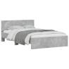 Stylish Bed Frame with LED Headboard - Concrete Grey 140x190 cm