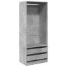 Stylish Concrete Grey Wardrobe - 80x50x200 cm Engineered Wood