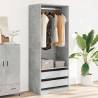 Stylish Concrete Grey Wardrobe - 80x50x200 cm Engineered Wood