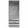 Stylish Concrete Grey Wardrobe - 80x50x200 cm Engineered Wood