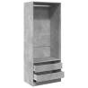 Stylish Concrete Grey Wardrobe - 80x50x200 cm Engineered Wood