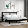 Bed Frame Black Solid Wood Pine 200x200 cm Colour black Size 200 x 200 cm 