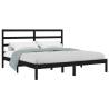 Black Solid Wood Pine Bed Frame - 200x200 cm | Hipomarket