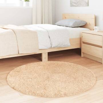 Shaggy Rug High Pile Beige 100x100 cm - Stylish Comfort