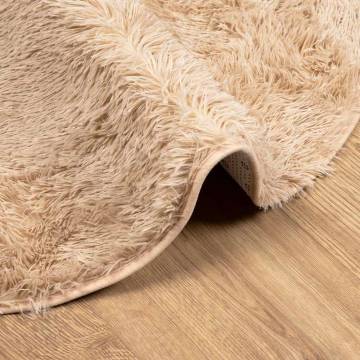 Shaggy Rug High Pile Beige 100x100 cm - Stylish Comfort