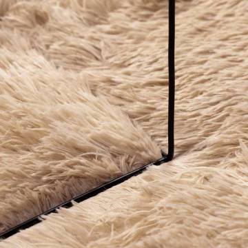 Shaggy Rug High Pile Beige 100x100 cm - Stylish Comfort