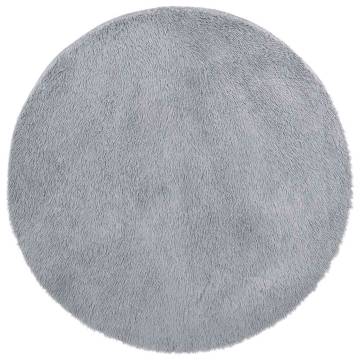 Shaggy Rug High Pile Silver Grey 100x100 cm | Hipomarket