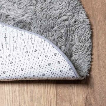 Shaggy Rug High Pile Silver Grey 100x100 cm | Hipomarket