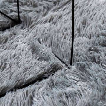 Shaggy Rug High Pile Silver Grey 100x100 cm | Hipomarket