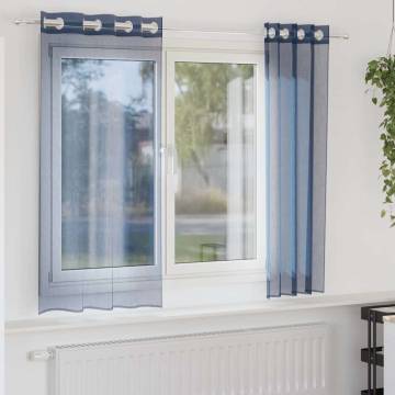 Voile Curtains with Grommets - Royal Blue (2 pcs) | HipoMarket